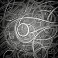 Overall design is dynamic as the curves and spirals overlap extensively, Royalty Free Stock Photo