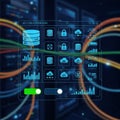 The overall design suggests advanced digital systems or AI driven Royalty Free Stock Photo