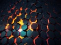 Digital hexagon abstract background. Royalty Free Stock Photo