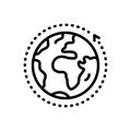 Black line icon for Overall, entire and world