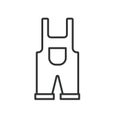 Overall icon line design. Worker, clothes, work wear, personal, uniform, pants, industrial, icon vector illustrations