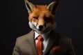 fox posing in business suit red fox vulpes Generative AI