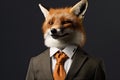 fox posing in business suit red fox vulpes Generative AI