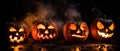 Halloween In Flame - Burning Pumpkins Generative AI