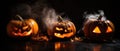 Halloween In Flame - Burning Pumpkins Generative AI