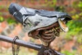 An overall partial close-up of an old rusty bicycle Royalty Free Stock Photo