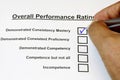 Overall Performance Rating Form Royalty Free Stock Photo