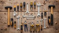 The overall theme showcases a well organized tool collection Royalty Free Stock Photo