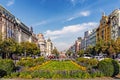 Overall view of Wenceslas Square Royalty Free Stock Photo