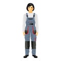 Overalls denim icon cartoon vector. Worker expert