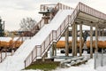Overbridge for crossing the railway Royalty Free Stock Photo