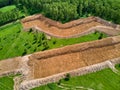 Overburden removal during sand pit preparation Royalty Free Stock Photo