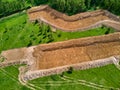 Overburden removal during sand pit preparation Royalty Free Stock Photo