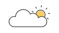 Overcast Cloud Icon: Simple Weather Flat Design, vector design Generative AI Royalty Free Stock Photo