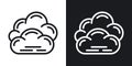 Overcast, cloudiness or nebulosity icon for weather forecast application or widget. Clouds close up. Two-tone version on