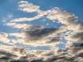 Overcast clouds in sunlight against a sky Royalty Free Stock Photo