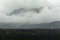 Overcast cloudy and moody view on the Austrian Ennstaler Alps