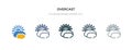 Overcast icon in different style vector illustration. two colored and black overcast vector icons designed in filled, outline,