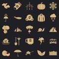 Overcast icons set, simple style