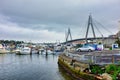 Overcast Morning, Inner Sydney Harbour and Anzac Bridge, Australia Royalty Free Stock Photo