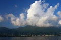 Overcast over tropical island. Victoria, Mahe, Seychelles