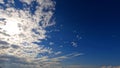 overcast rare cute white cumulus clouds in the summertime sky - photo of nature