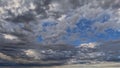 overcast rare pretty white cumulus in the summertime sky - photo of nature