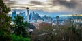 Overcast Seattle Skyline at sunset Royalty Free Stock Photo