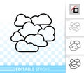 Overcast simple black line vector icon