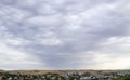 Overcast sky with dark clouds. Dark sky before a thunder-storm. The gray cloud background before rain. Royalty Free Stock Photo