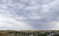 Overcast sky with dark clouds. Dark sky before a thunder-storm. The gray cloud background before rain. Royalty Free Stock Photo