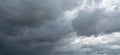 Overcast sky. Dramatic gray sky and dark clouds before rain in rainy season. Cloudy and moody sky. Storm sky. Gloomy and moody