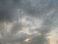 Overcast Sky with Heavy Grey Clouds and Hints of Light Breaking Through Royalty Free Stock Photo
