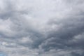 Overcast sky of rain clouds forming in the sky in concept of climate. Royalty Free Stock Photo