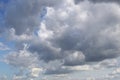 Overcast sky of rain clouds forming in the sky in concept of climate. Royalty Free Stock Photo