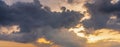 Overcast sunset sky with dark cloud in windy day Royalty Free Stock Photo