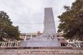 Overcast view of The Alamo Cenotaph Monument