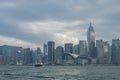 Overcast view of the cityscape of Victoria Harbour