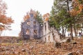 Overcast view of the cottage ruins Royalty Free Stock Photo