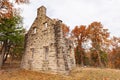 Overcast view of the cottage ruins Royalty Free Stock Photo