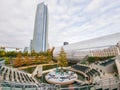 Overcast view of the garden of Myriad Botanical Gardens