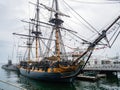 Overcast view of the HMS Surprise of Maritime Museum Royalty Free Stock Photo