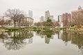 Overcast weather over charlotte nc skyline