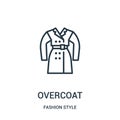 overcoat icon vector from fashion style collection. Thin line overcoat outline icon vector illustration