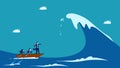Overcome the crisis. Business leaders overcome the ocean waves