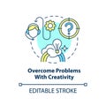 Overcome problems with creativity concept icon