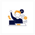 Overcome procrastination flat icon