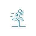 Overcoming difficulties linear icon concept. Overcoming difficulties line vector sign, symbol, illustration.