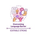 Overcoming language barrier concept icon