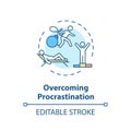 Overcoming procrastination concept icon